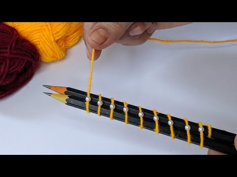 2 Amazing Hand Embroidery flower design trick with pencil | Super Easy Hand Embroidery Woolen flower