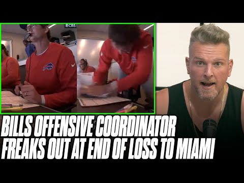 Bills Offensive Coordinator LOSES IT And Trashes Coaches Box After Loss | Pat McAfee Reacts