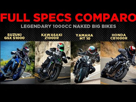 2022 Suzuki GSX S1000 vs Kawasaki Z1000R vs Yamaha MT10 vs Honda CB1000R | Full Specs Comparo 🔥