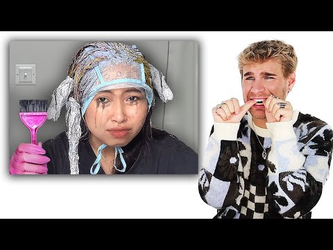 Hairdresser Reacts To DIY Bleach Highlights GONE WRONG