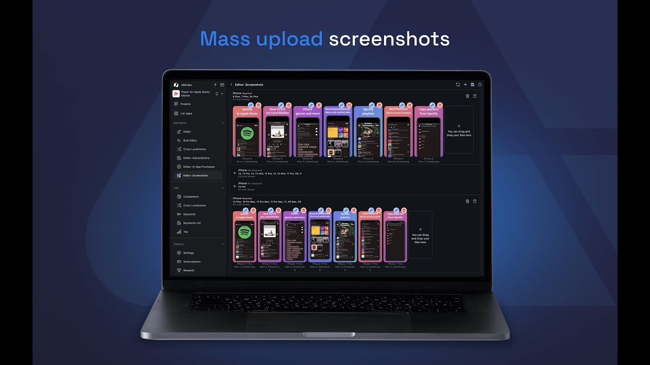 ASO.dev | How to Bulk Upload Thousands of Localized Screenshots to the App Store: Mass Uploader