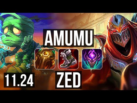 AMUMU vs ZED (JNG) | 2.8M mastery, 700+ games | BR Grandmaster | 11.24
