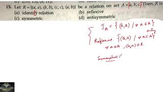 Download Lagu 15 Let R={(a,a),(b,b),(c,c),(a,b)} be a relation on set A={a,b,c} then R is Thumbnail