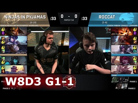 Ninjas in Pyjamas vs ROCCAT | Game 1 S7 EU LCS Summer 2017 Week 8 Day 3 | NIP vs ROC G1 W8D3