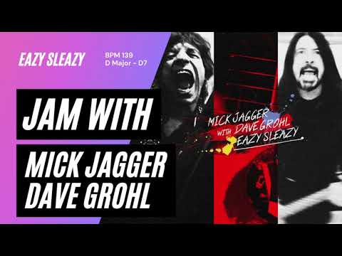 Jam with Mick Jagger & Dave Grohl "EAZY SLEAZY" Tempo BPM 139 - D major - #jamwith #guitarpractice