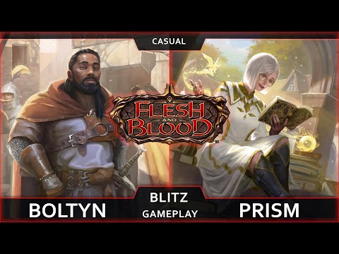 Let there be light! Boltyn (Light Warrior) vs Prism (Light Illusionist). Blitz. Flesh and Blood TCG.