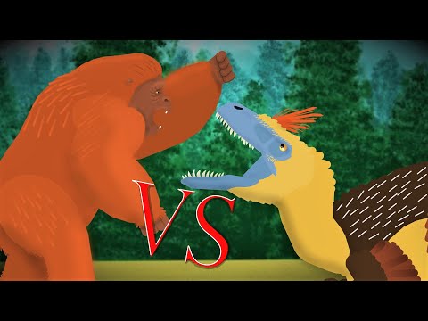 UTAHRAPTOR VS GIGANTOPITHECUS - Animation Battle / Pivot Animator 5