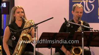 Riga Saxophone Quartet plays a Romanian dance song