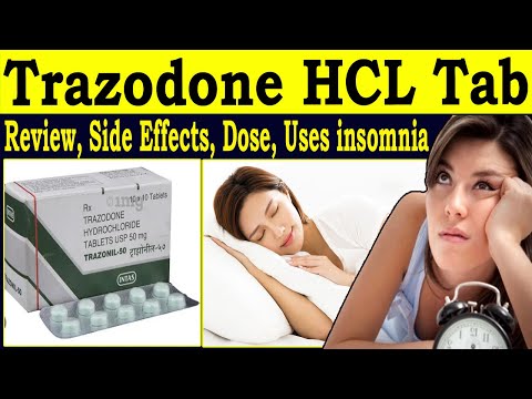 Trazodone HCL 50 mg Tablet - Review Trazodone 50 mg For Sleep - Uses, Side Effects, Dose, Hindi/Urdu