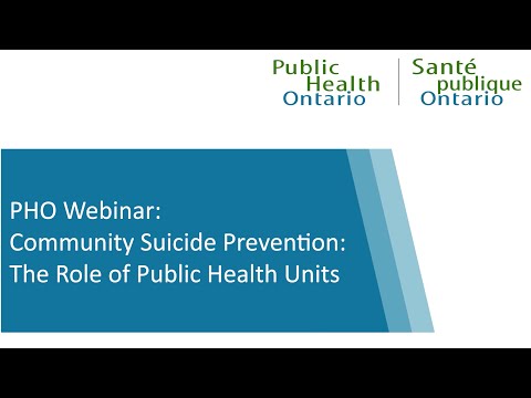 PHO Webinar: Community Suicide Prevention: The Role of Public Health Units