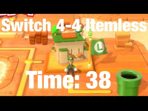4-4 Itemless Speedrun In 38 IGT (Former WR) : Super Mario 3D World + Bowsers Fury