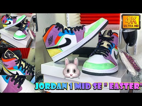 AIR JORDAN 1 MID SE "EASTER" MULTICOLOR-LIGHTBULBS"  White/Black-LightBulbs Unboxing