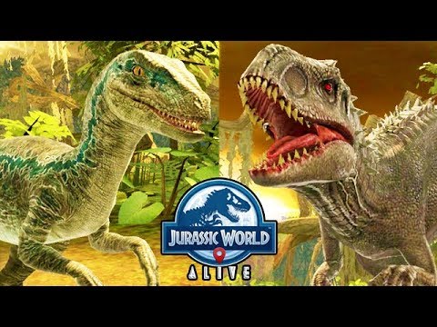 BLUE vs INDOMINUS REX (JURASSIC WORLD ALIVE)