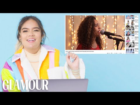 カロールGがYouTubeでファンカバーを見る｜グラマー (Karol G Watches Fan Covers on YouTube | Glamour)