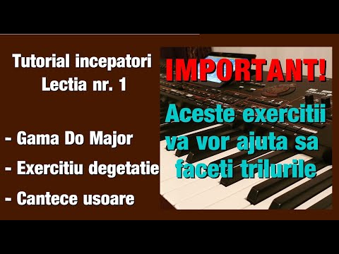 Tutorial nr. 1 - Gama Do Major - Lectii incepatori la Orga , Exercitii pentru dezlegarea degetelor