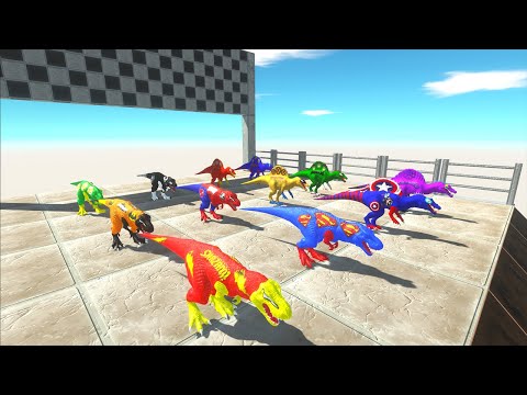 THE AVENGERS MARVEL TYRANNOSAURUS REX VS SPINOSAURUS HUNTING FOUND SUPER FALL JWE - ARBS