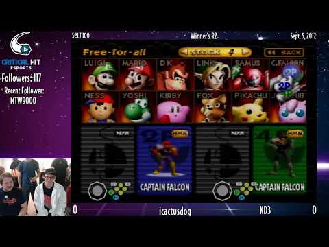 S@LT 100 - SSB64 - CRIT icactusdog (Samus, Falcon) vs. KD3 (Samus, Falcon) - W2
