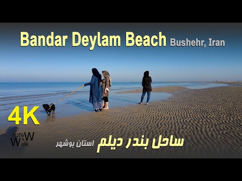 IRAN 2022 4K Walking tour - Bandar Deylam Beach, Bushehr province - ساحل بندر دیلم - استان بوشهر