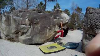 Video thumbnail of Problem 43 bis (Red TD-, 95.2), 4-. Fontainebleau