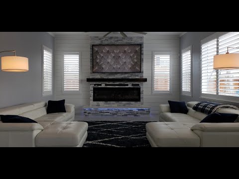 DIY Natural Stone Electric Fireplace w/ Touchstone Sideline 72" Part I