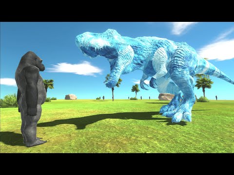 ICE T-REX BREAKS INTO APES WORLD | Animal Revolt Battle Simulator