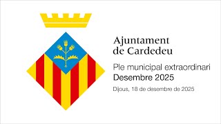 PLE MUNICIPAL EXTRAORDINARI DESEMBRE 2025 | Dijous, 18 de desembre de 2025