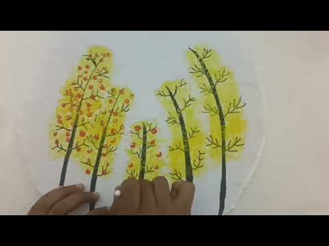 Simple Autumn Forest Painting for Beginners”#DrawingForBeginners #nature 