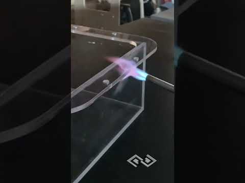 Flame polishing acrylic edges so they are more transparent. Using Map gas and handheld torch.