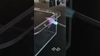 Flame polishing acrylic edges so they are more transparent. Using Map gas and handheld torch.