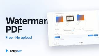 Watermark PDF Without Uploading — Mark Draft, Confidential, or Names —