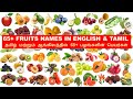 Fruits Name in English and Tamil with pictures | 65 பழங்களின்  பெயர்கள் | A to Z Names