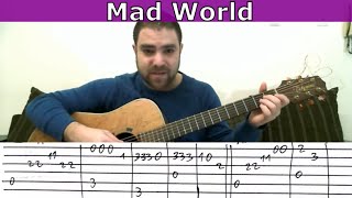Tutorial: Mad World - Fingerstyle Guitar w/ TAB | LickNRiff