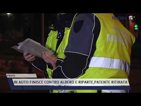 2021-12-30 PRATO - IN AUTO FINISCE CONTRO ALBERO E RIPARTE,PATENTE RITIRATA