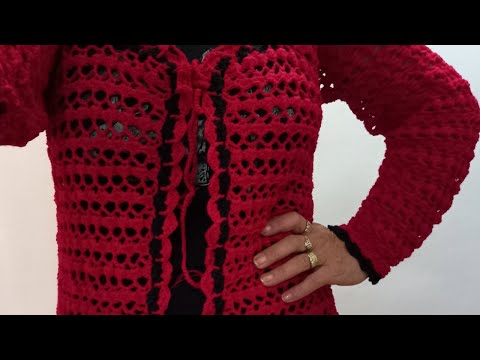 Tutorial,cardigan croșetat manual.How to crochet women's sweater beautiful. Gehakeltes pullover.