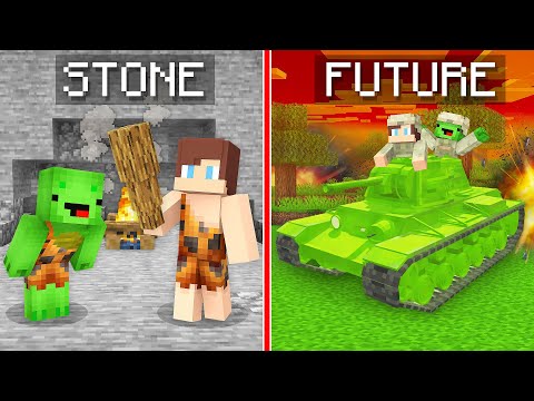 JJ and Mikey from STONE to FUTURE Military in Minecraft - Maizen