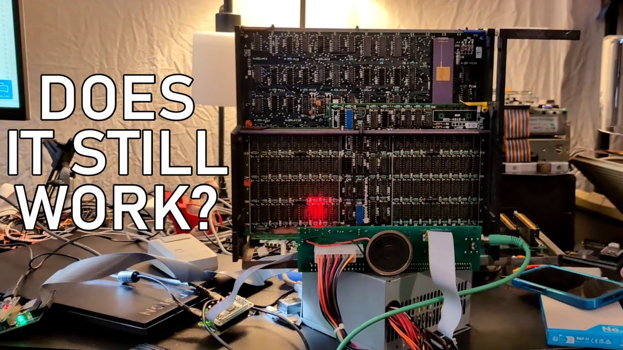 Testing the CPU and RAM boards from the badly damaged Apple Lisa