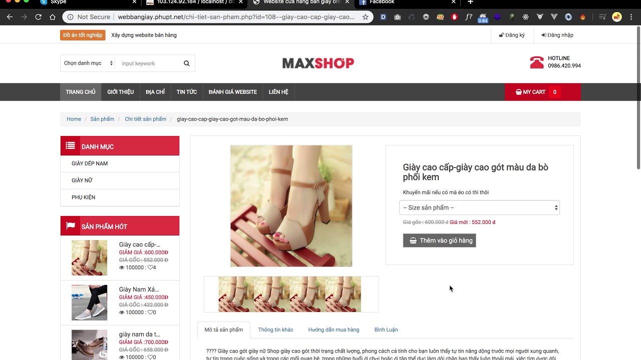 Đồ án tốt nghiệp - Website bán giày demo upload hosting