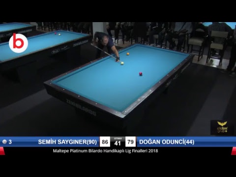 SEMİH SAYGINER(90) & DOĞAN ODUNCİ(44) Bilardo Maçı - PLATINUM HANDİKAPLI LİGİ - 2018-2. Tur