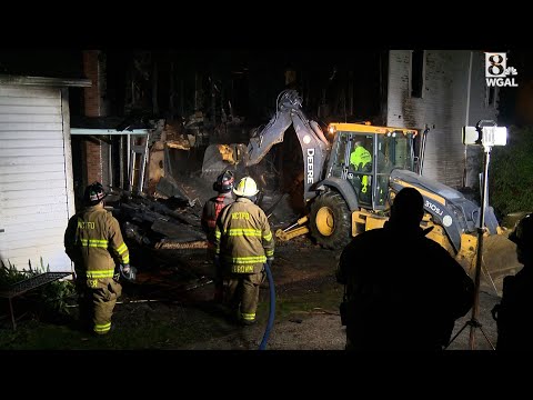 Video: Crews demolish remnants of burned home in York County