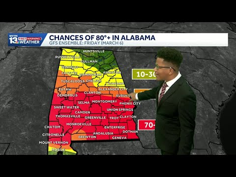 Alabama's weather forecast bring 80-degree heat next week, with storms next weekend