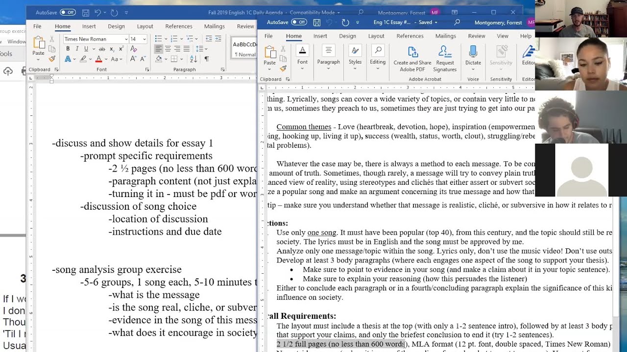 Song Analysis Essay Content and Requirements