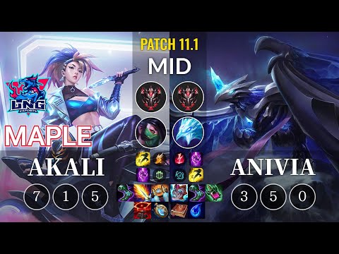 LNG Maple Akali vs Anivia Mid - KR Patch 11.1
