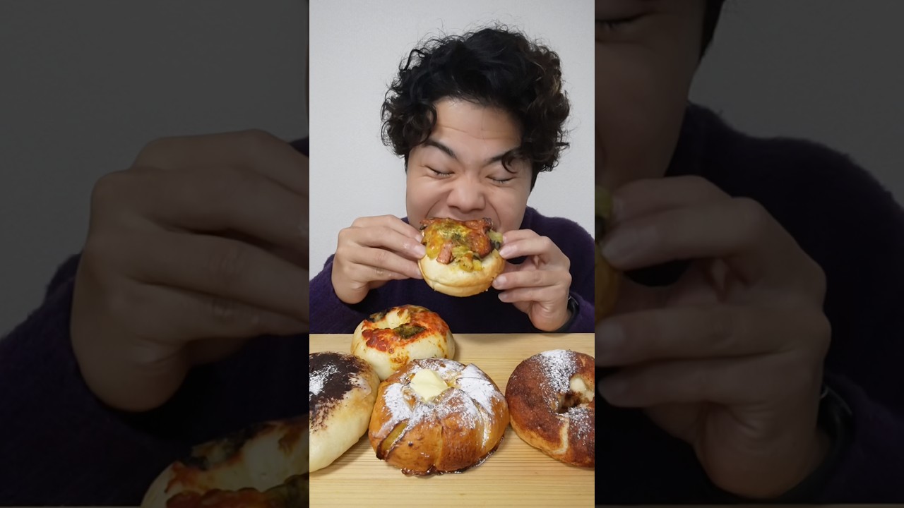 【超人気】めちゃくちゃ美味いベーグル食べ比べ！#asmr #mukbang #飯テロ