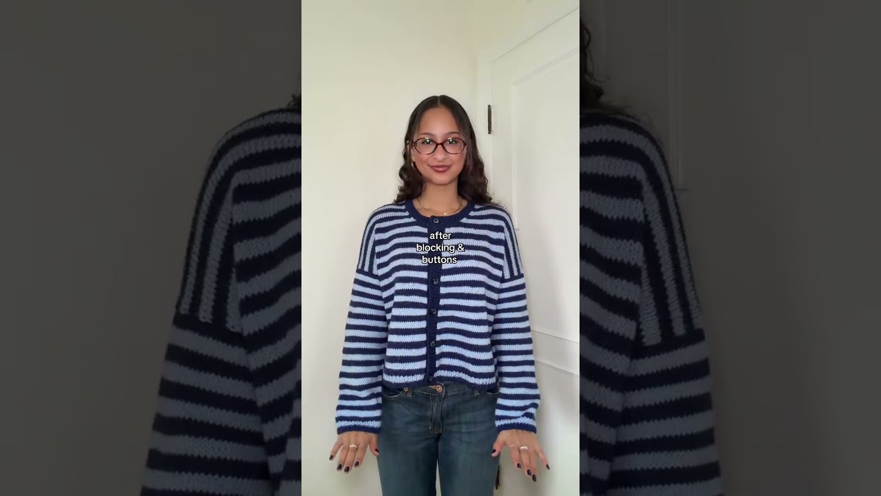 my new prized possession 🩵💙 pattern is the Olga jacket by Petite Knit