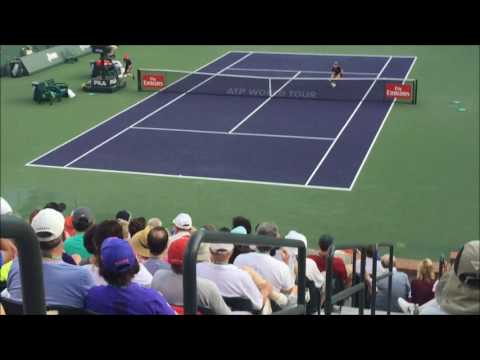 Federer vs Johnson courtside footage - Indian Wells 2017