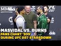 Fans Chant '305' As Jorge Masvidal Stares Down Gilbert Burns | UFC 287 | MMA Fighting