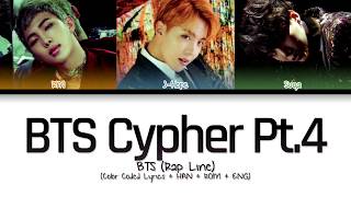 BTS (Rap Line) - BTS Cypher pt.4 (Color Coded Lyrics/Han/Rom/Eng)