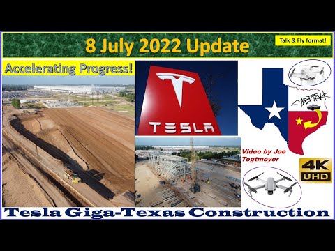 Tesla Gigafactory Texas 8 July 2022 Cyber Truck & Model Y Factory Construction Update (07:15AM)