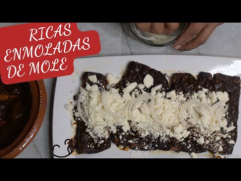 Enchiladas de Mole con Queso - ENMOLADAS