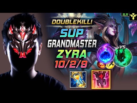 GrandMaster Zyra Support vs Thresh - 천상계 서폿 자이라 템트리 룬 존야 유성 ザイラ Зайра 荆棘之兴 枷蘿 - LOL KR 11.11